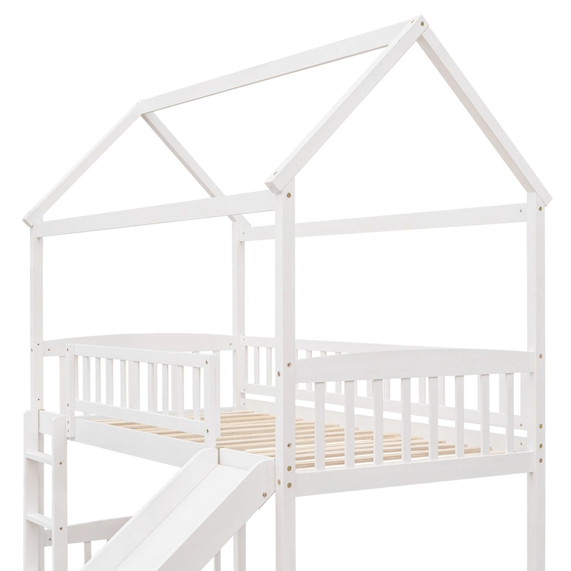 Twin Loft Bed with Slide,House Bed with Slide