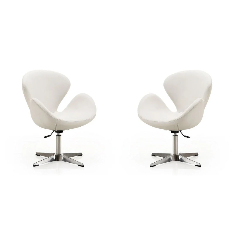 Manhattan Comfort Chrome Adjustable Swivel Chair (Set of 2)