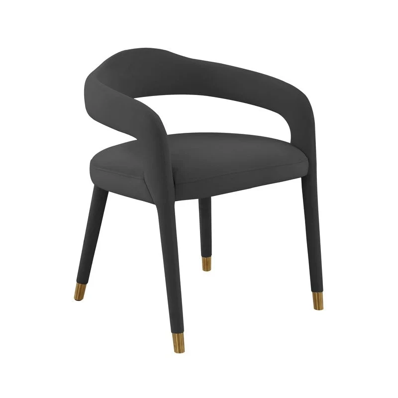 Green Velvet Dining Chair - Single Seater with Gold Legs