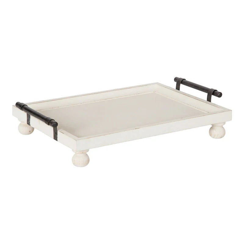 Kate and Laurel Bruillet Wooden Footed Tray - 12x16