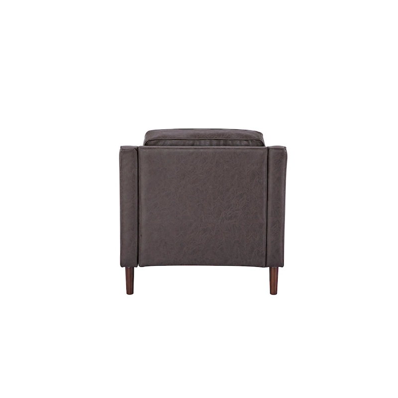 Sedona Modern Accent Chair, Faux Linen / Vegan Leather Armchair
