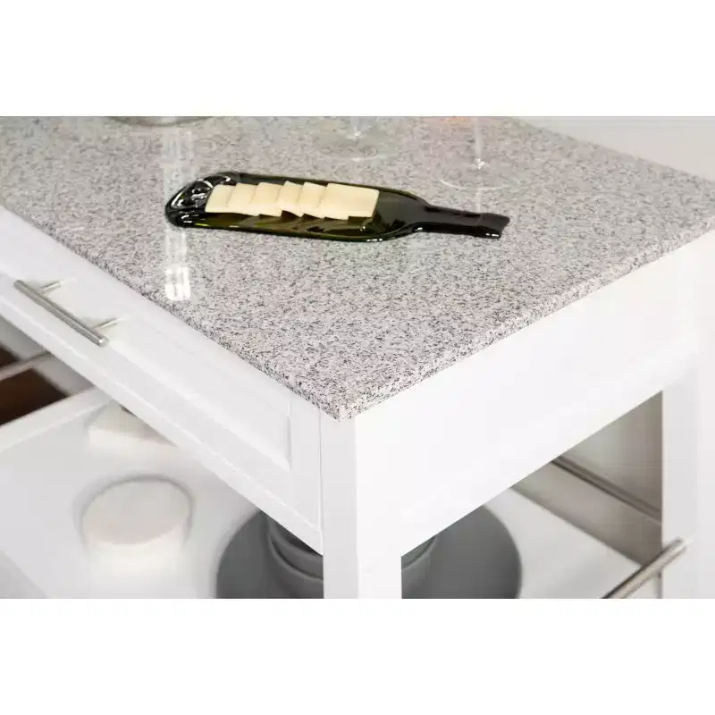 Cameron Kitchen Cart with Granite Top - Linon