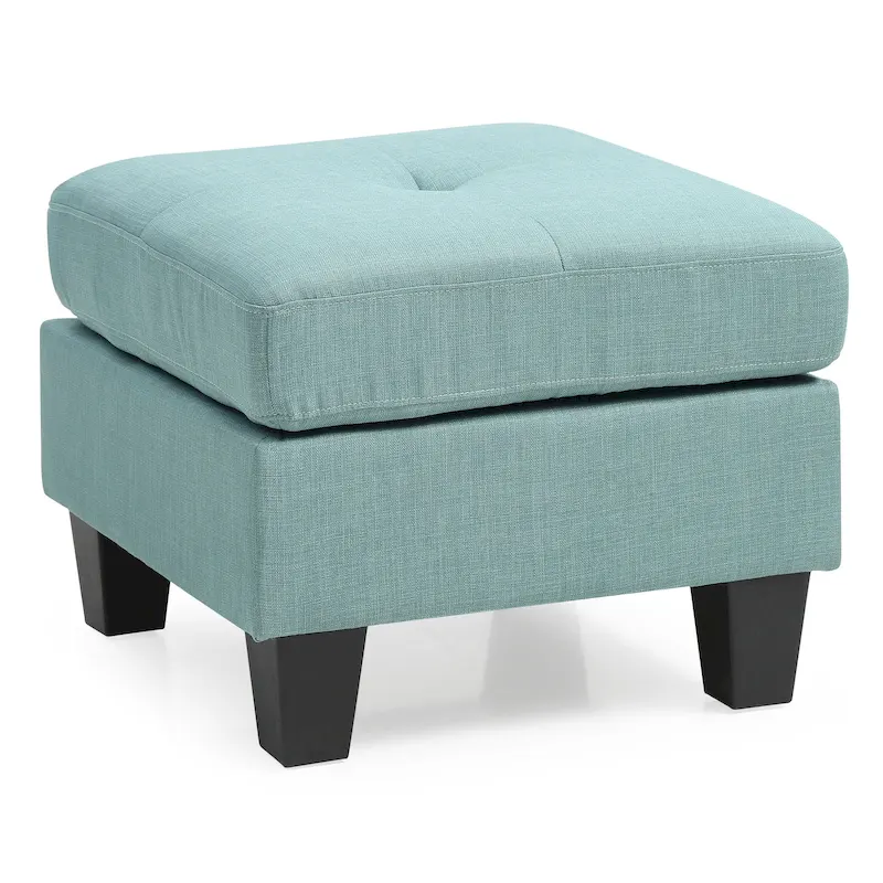 Twill Tufted Ottoman