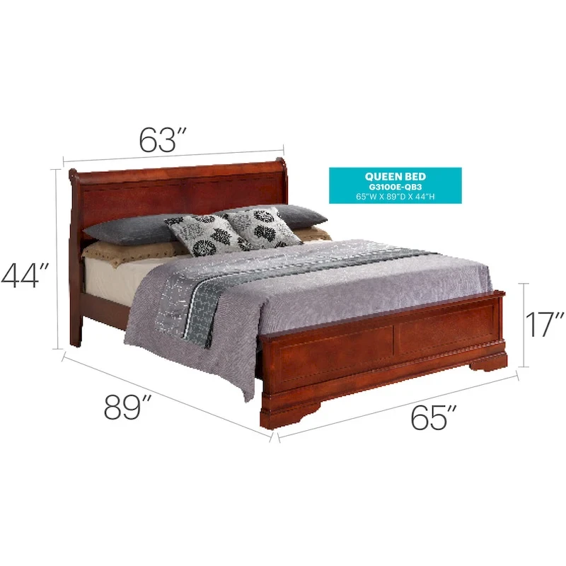 Louis Philippe Queen Panel Bed