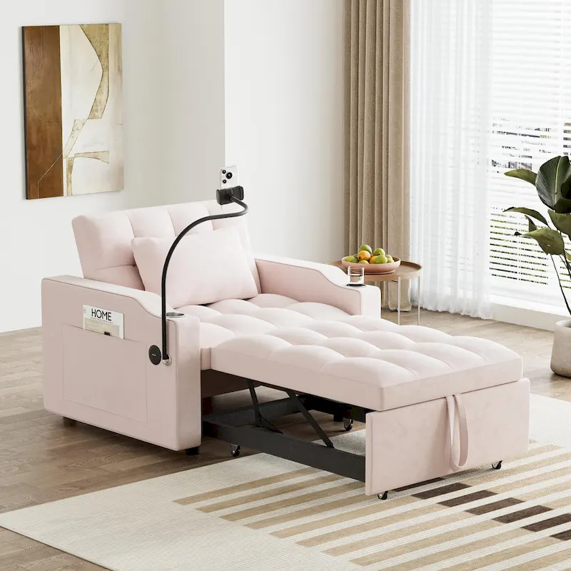 Ouyessir 3 in 1 Multi-Functional Convertible Single Sleeper Sofa Bed for Small Living Spaces