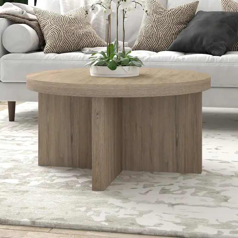 Elna 33  Wide Round Coffee Table - 33  Wide