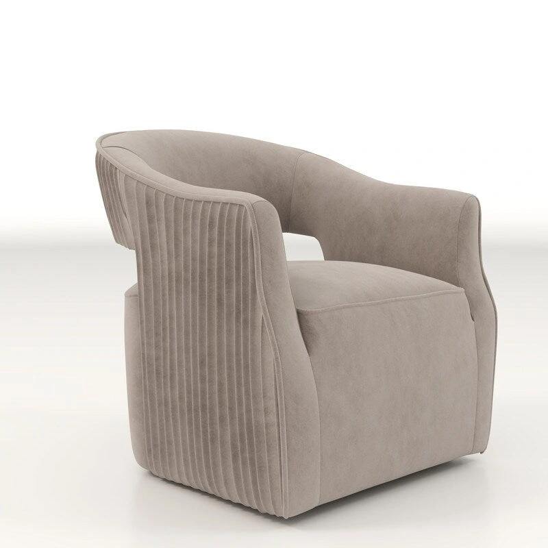 SEYNAR Modern Glam Velvet 360 Degree Swivel Open-Back Accent Armchair
