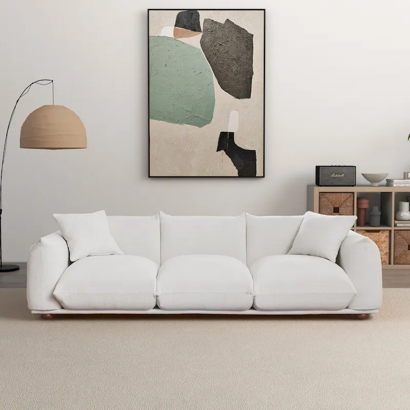 Arten Mid-Century Modern Luxury Boucle/Velvet Couch