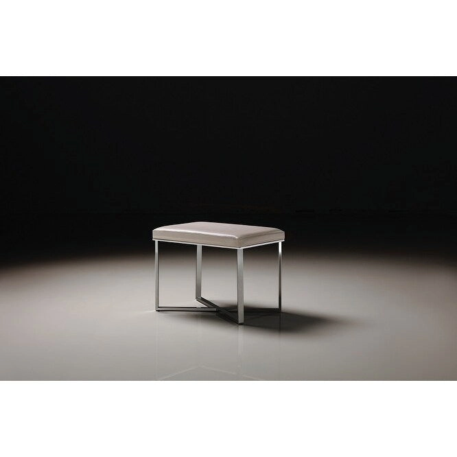 Pasargad Home Luxe Stool with Stainless Steel Base