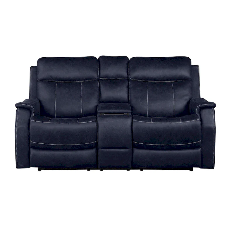 Steve Silver Faux Leather Power Reclining Console Loveseat
