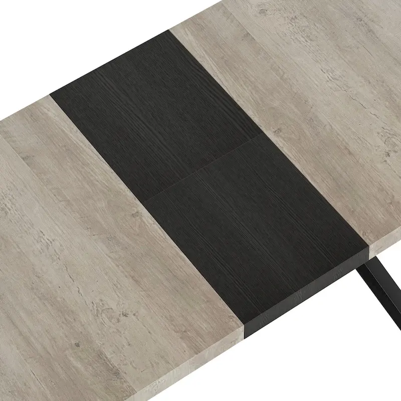 Retro Rectangular Dining Table with Carole Top and Black Embossed Center Plate