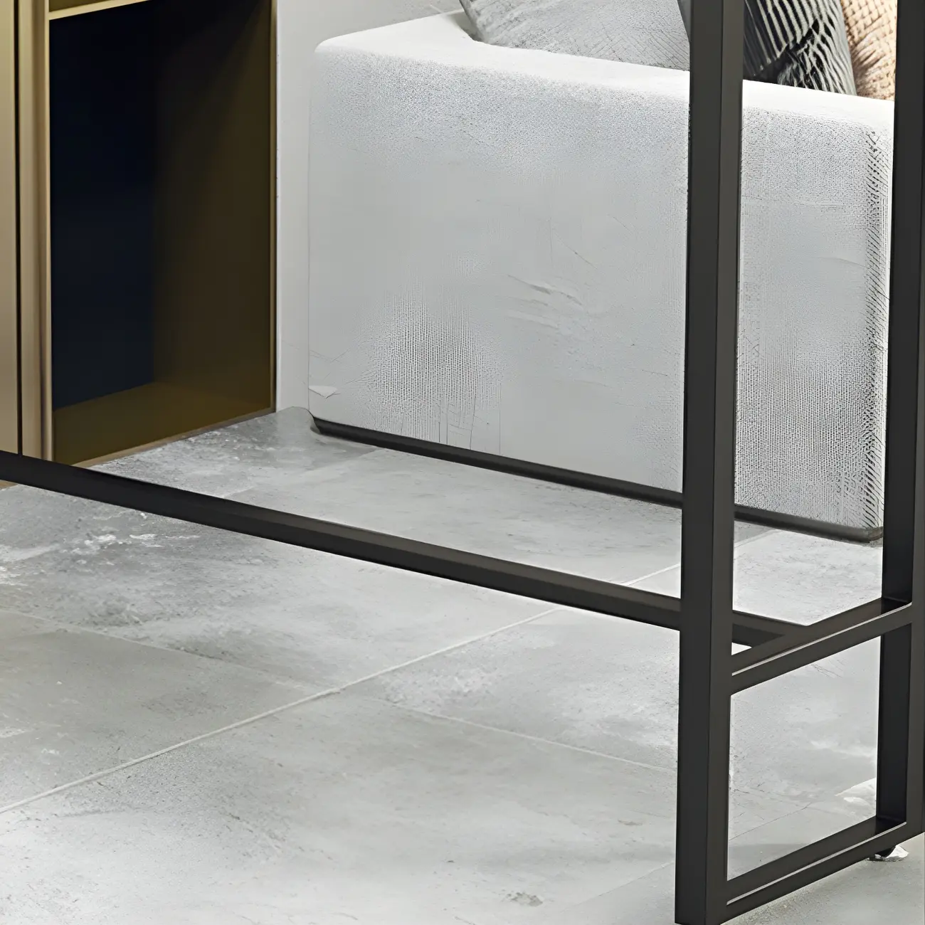 Modern Marble Counter Height Table with Trestle Design