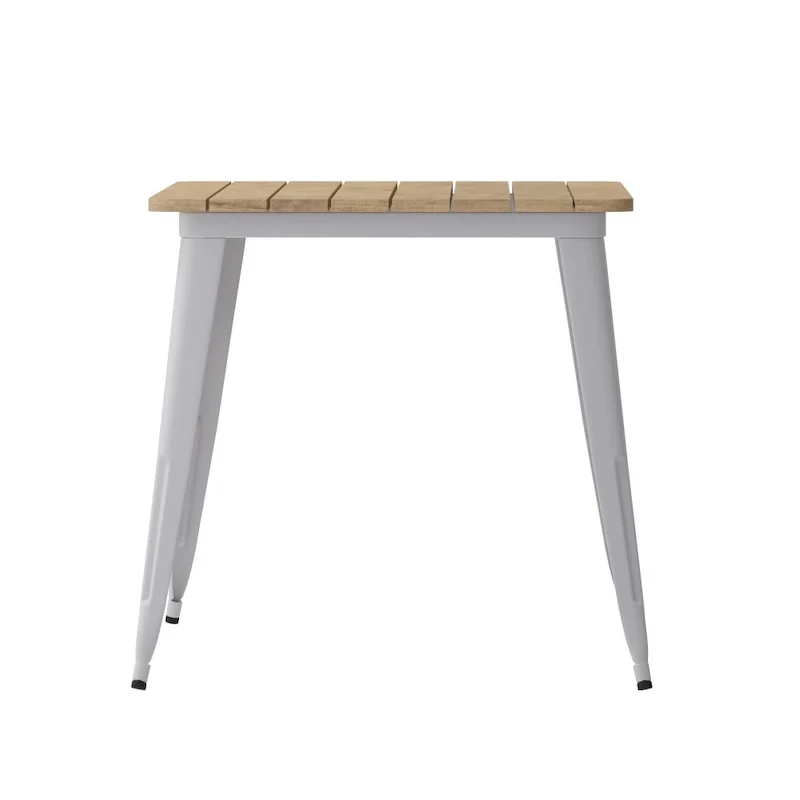 30x60 Commercial Poly Resin Restaurant Table with Umbrella Hole - 30W x 60D x 30H