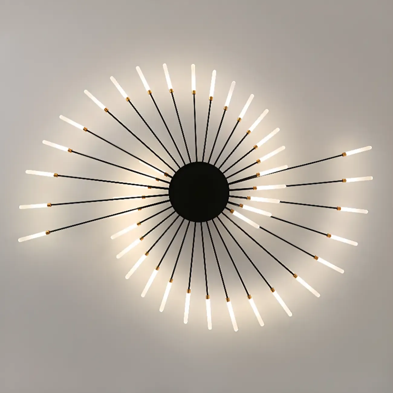 Modern Gold Sunburst LED Flush Mount Ceiling Light