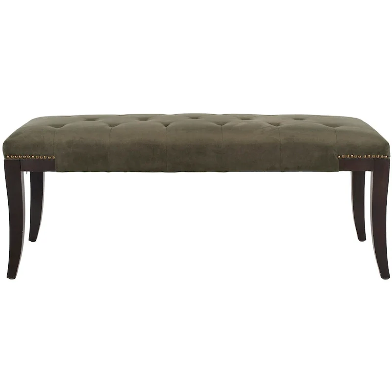 Cream Tufted Nailhead Bench - 48Wx20Dx19H