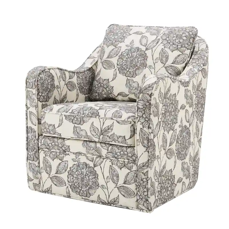 Madison Park Betty Upholstered Swivel Curved Armchair