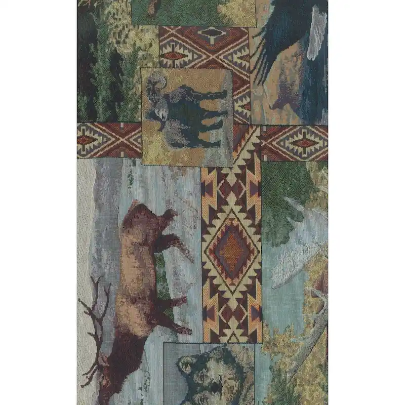 Bali Rattan Double Papasan Chair with Tapestry Cushion