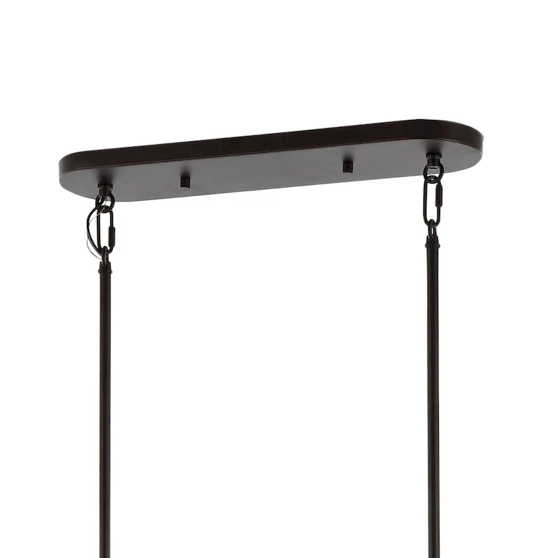 Oakley 42  4-Light Rustic Farmhouse Iron Linear LED Pendant, Oil Rubbed Bronze by JONATHAN Y - 4 Light