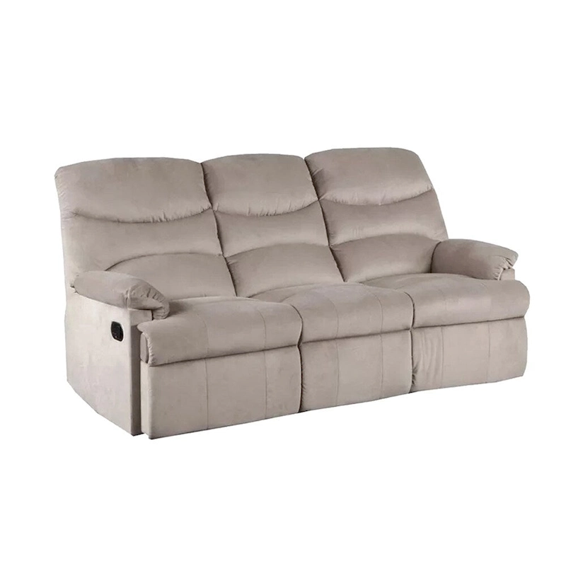 Velvet Upholstered Manual Motion Recliner Sofa