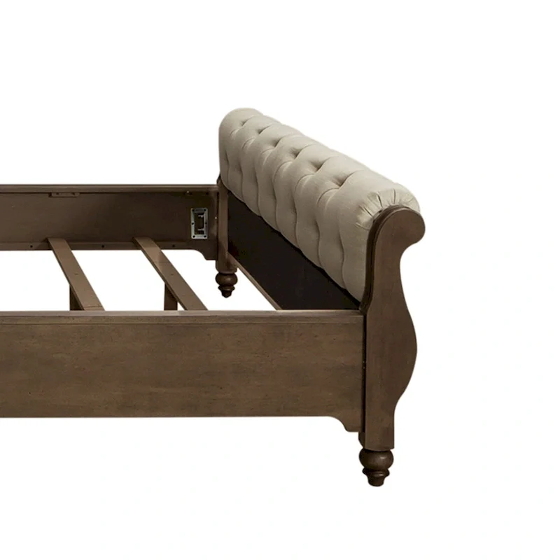 Americana Farmhouse Dusty Taupe King Sleigh Bed