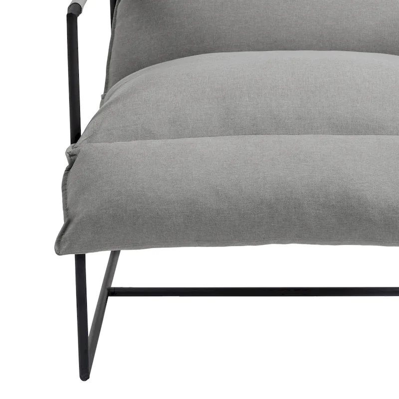 Fabric Accent Chair Metal Framed Sling Armchair Set of 2