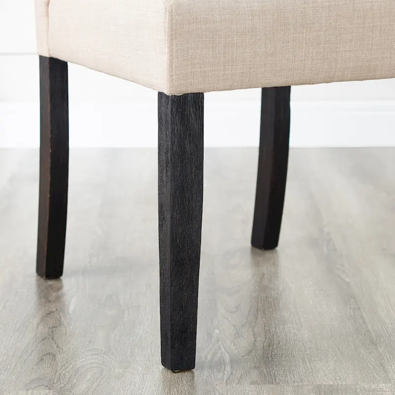 Roundhill Furniture Leviton Upholstered Dark Wash Wood 6-piece Dining Set