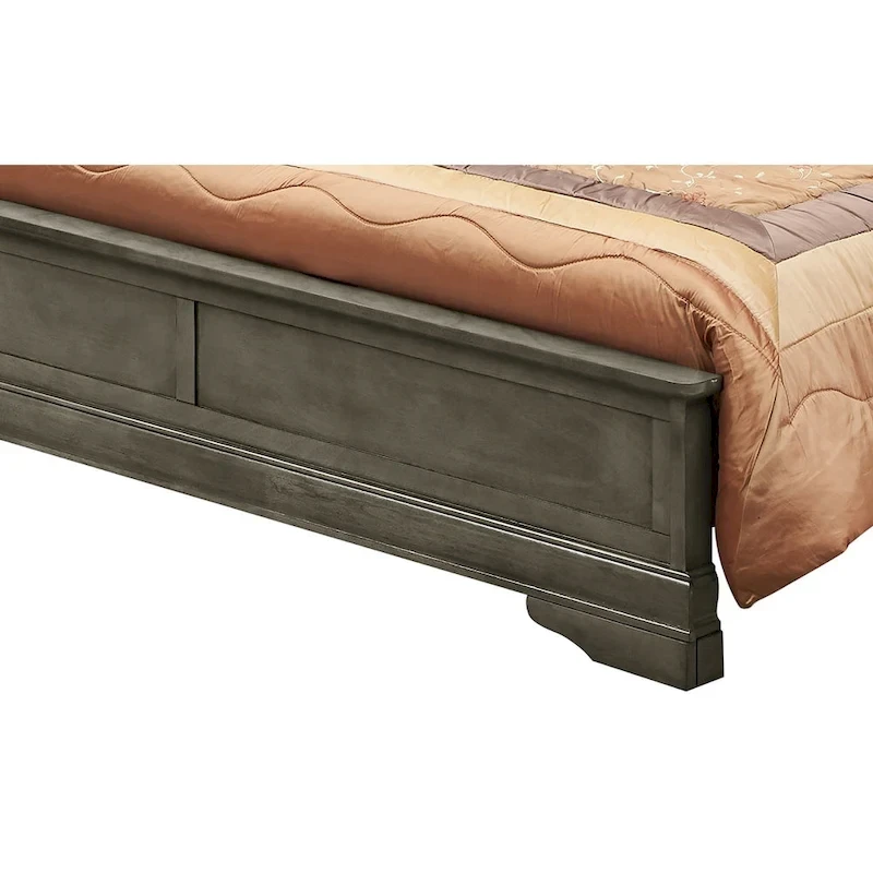 Louis Philippe King Wood Panel Bed