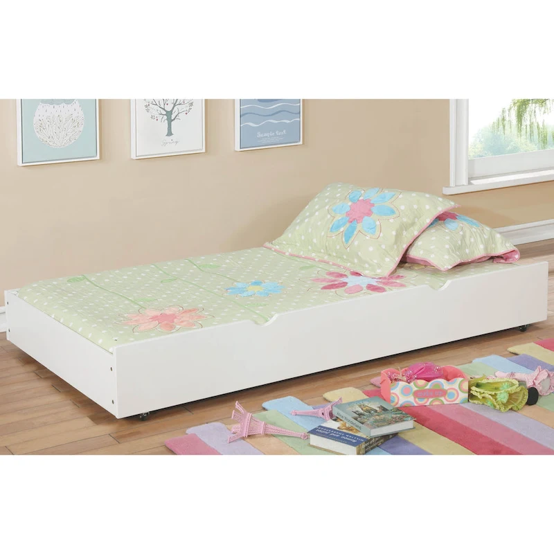 Bays Transitional Twin Wood Underbed Trundle with Casters by Furniture of America