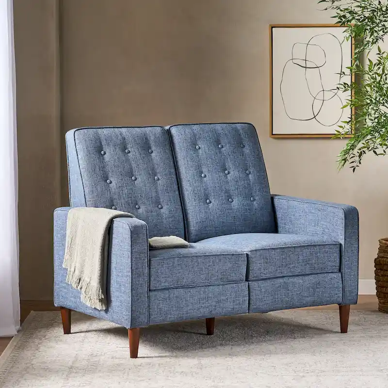 Denison Upholstered Loveseat Pushback Recliner by Christopher Knight Home