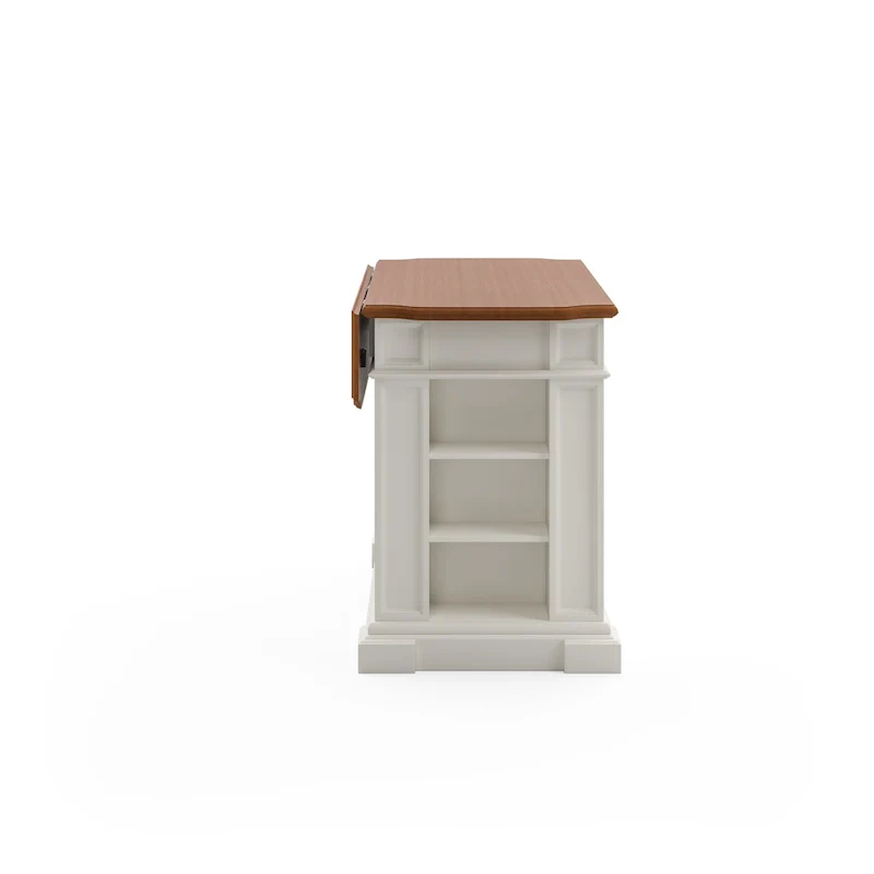 Copper Grove Cannington White Distressed Oak Kitchen Island