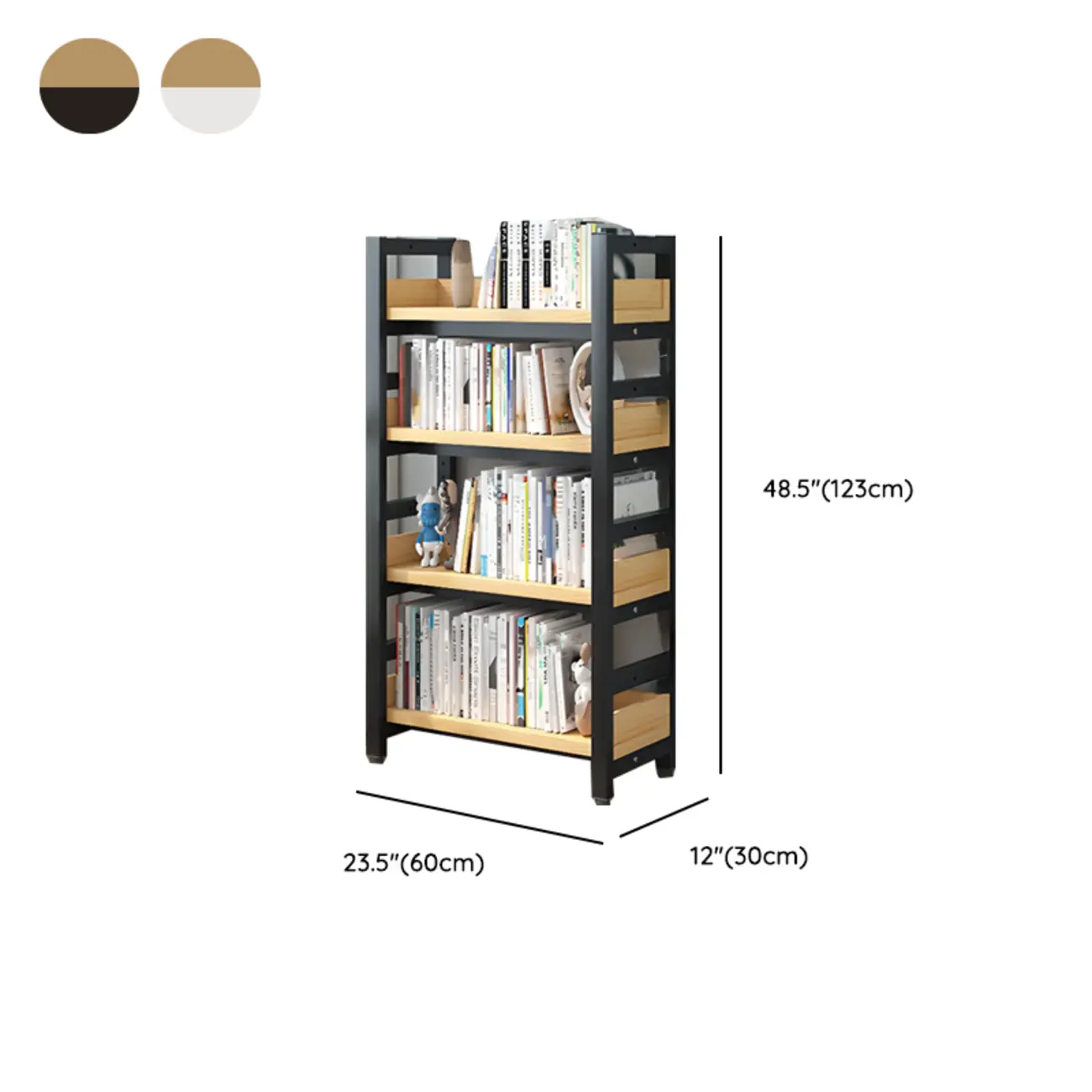Modish Multi-Layer Open Back Wooden Tall Bookshelves
