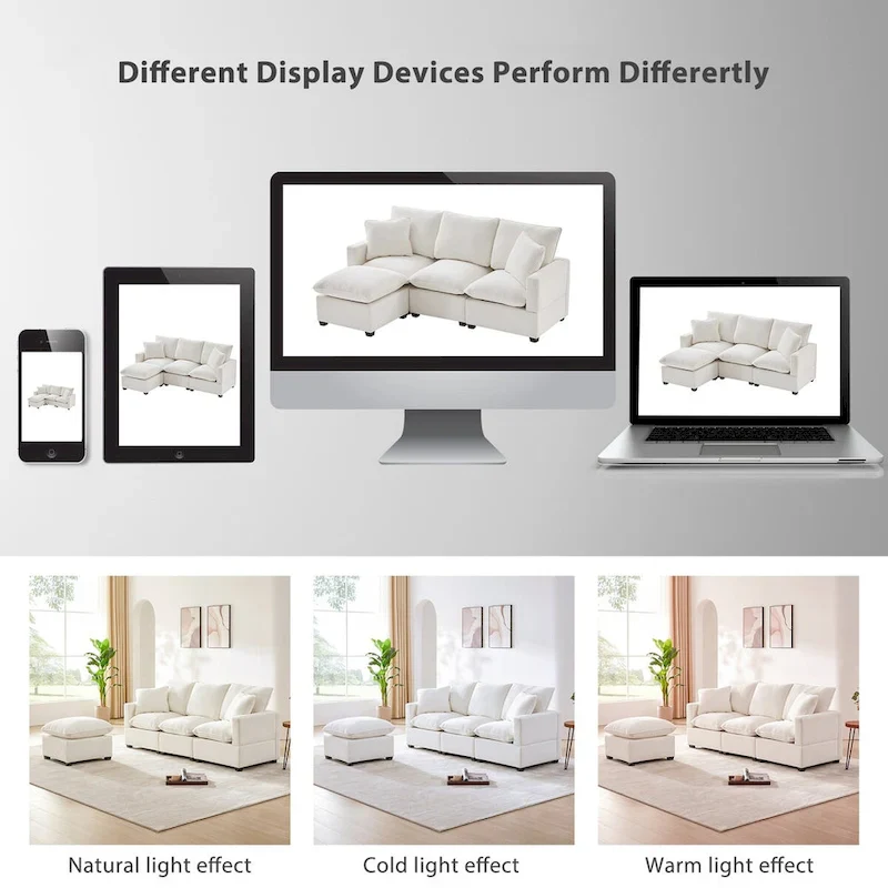 Modern Chenille Modular Sectional Sofa with 2 Pillows