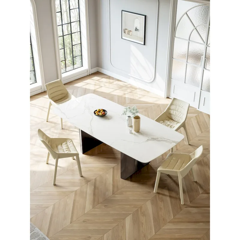 White Sintered Stone Dining Table - 6 Seater 63