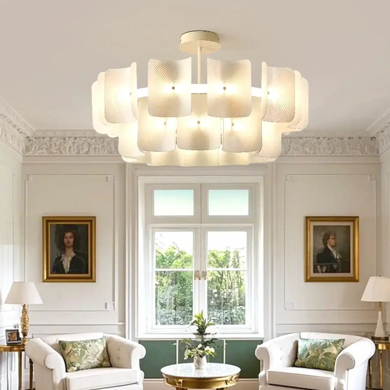 Modern LED Fingerprint Chandelier with Third-Gear Dimming