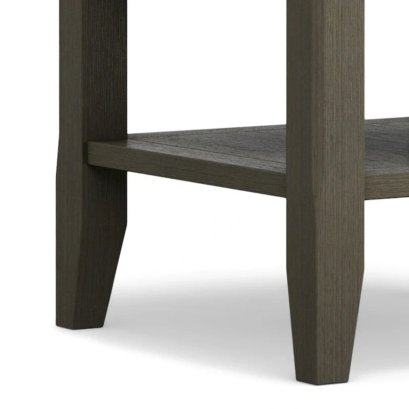 Square End Table with Open Shelves - 19 Inch Wide