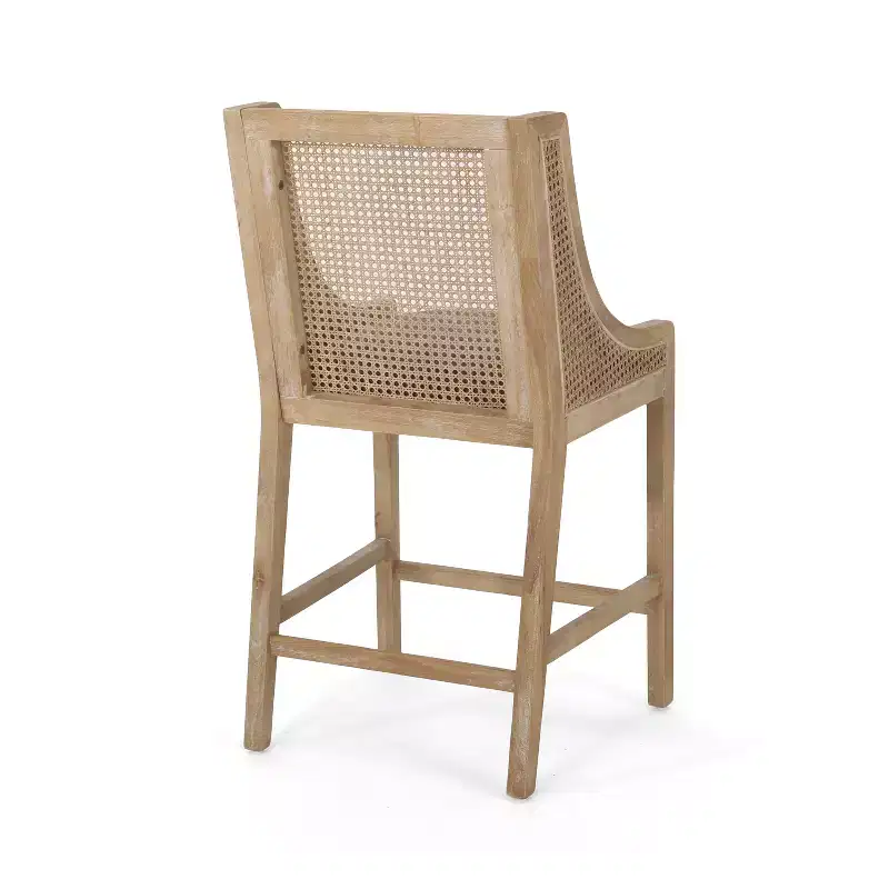 GDFStudio Deville Upholstered 25.5 inch Wood and Cane Counter Stools (Set of 2)