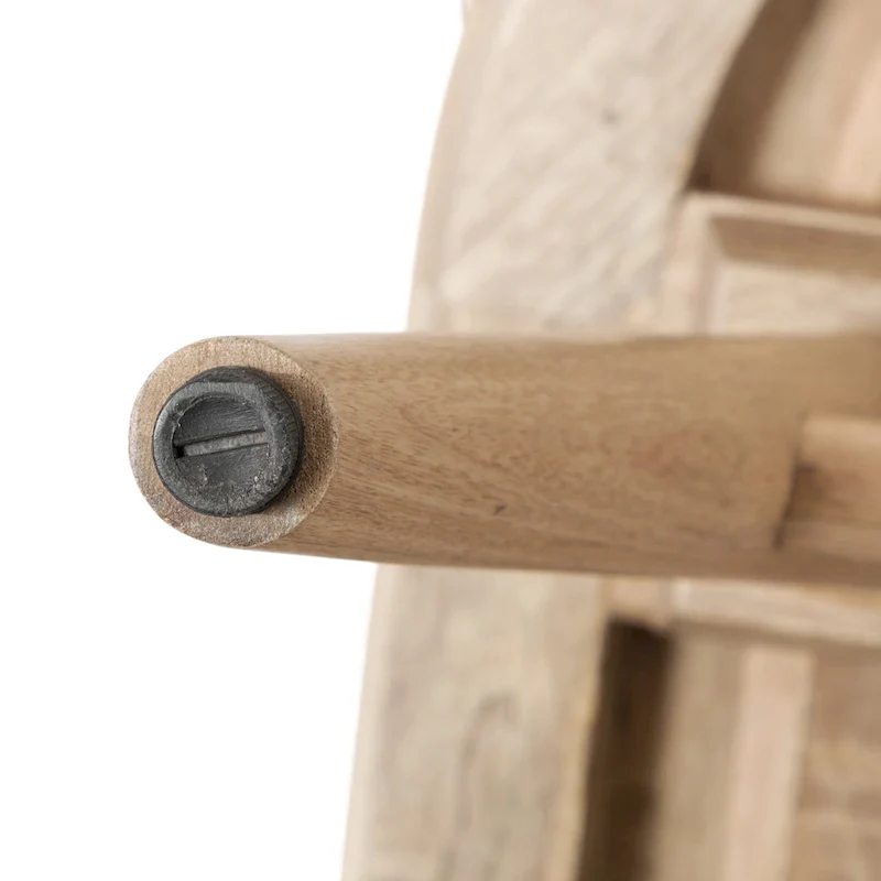 Oval Solid Wood Coffee Table, Natural, Mid-Century Style