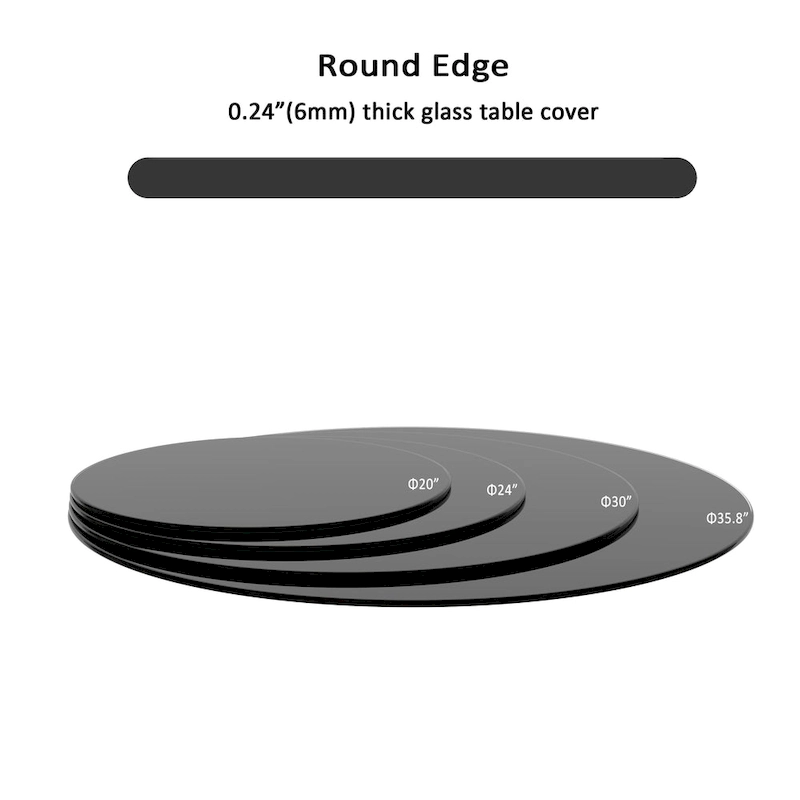 30-inch Round Tempered Glass Table -Table Top Only - 30.00 x 30.00 x 0.24