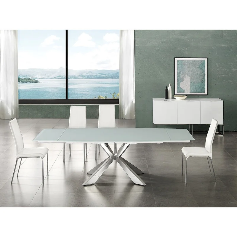 Casabianca Home Loto Set of 2 Dining Chair in Taupe Top Grain Leather