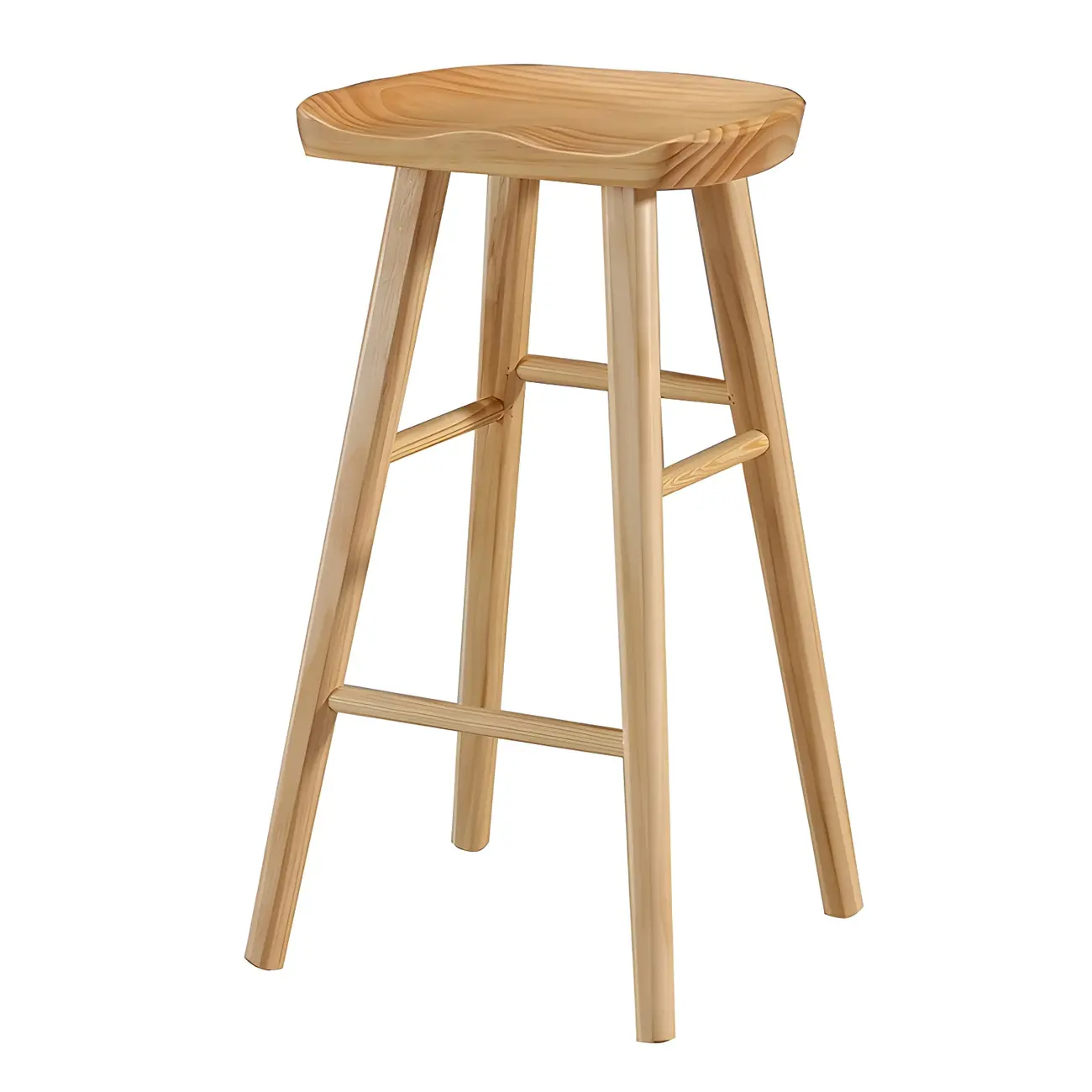 Rustic Saddle Backless Bar Stool Counter Height