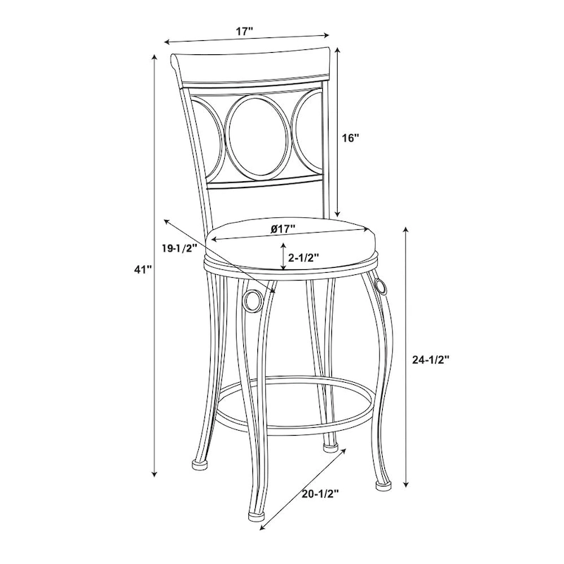 Linon Black Spiral Back Faux Leather Counter Stool