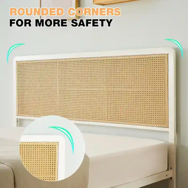 Modern Style Cane Boho Bed Frames