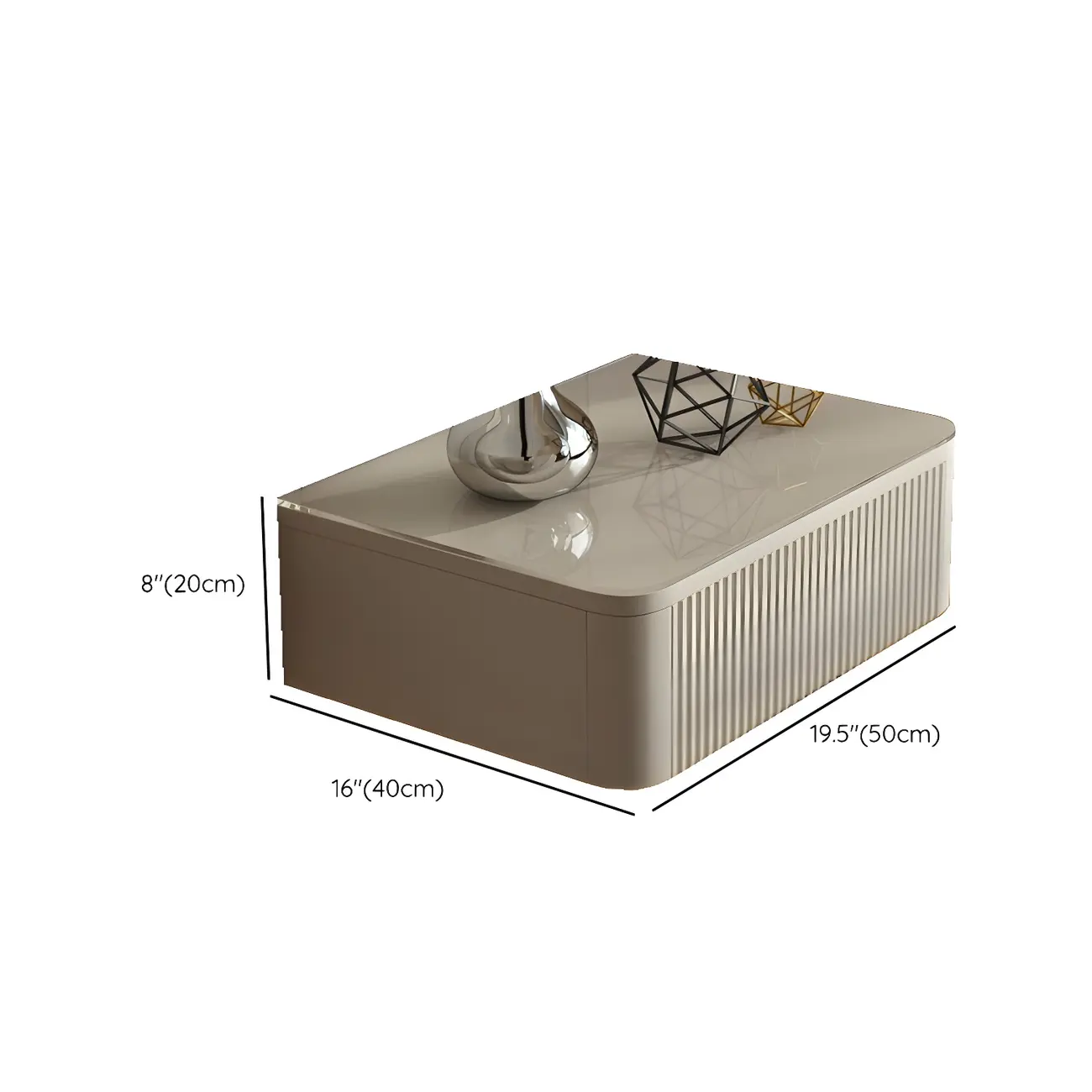 Modern Grey Wood Floating Nightstand with Glass Top