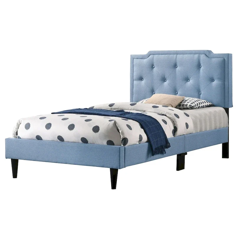 Deb Transitional Tufted Upholstered Panel Bed