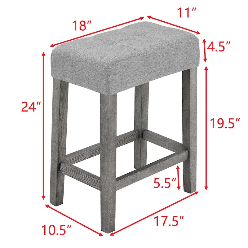 Bar Dining Table Set and 3 Bar Stools with Power Outlet Kitchen Breakfast Nook Wooden Dining Table Chairs Sets