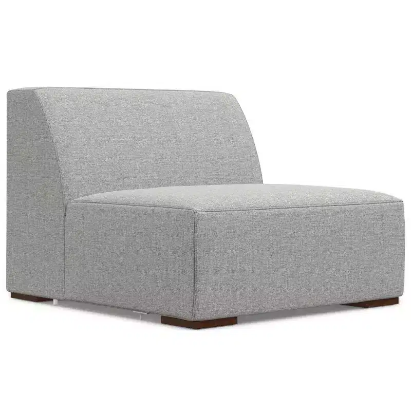 WyndenHall Biggs Right Sectional and Ottoman Pale Gray