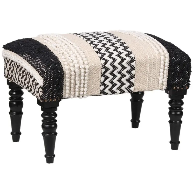HERAT ORIENTAL Handmade Cotton Dhurrie Footstool