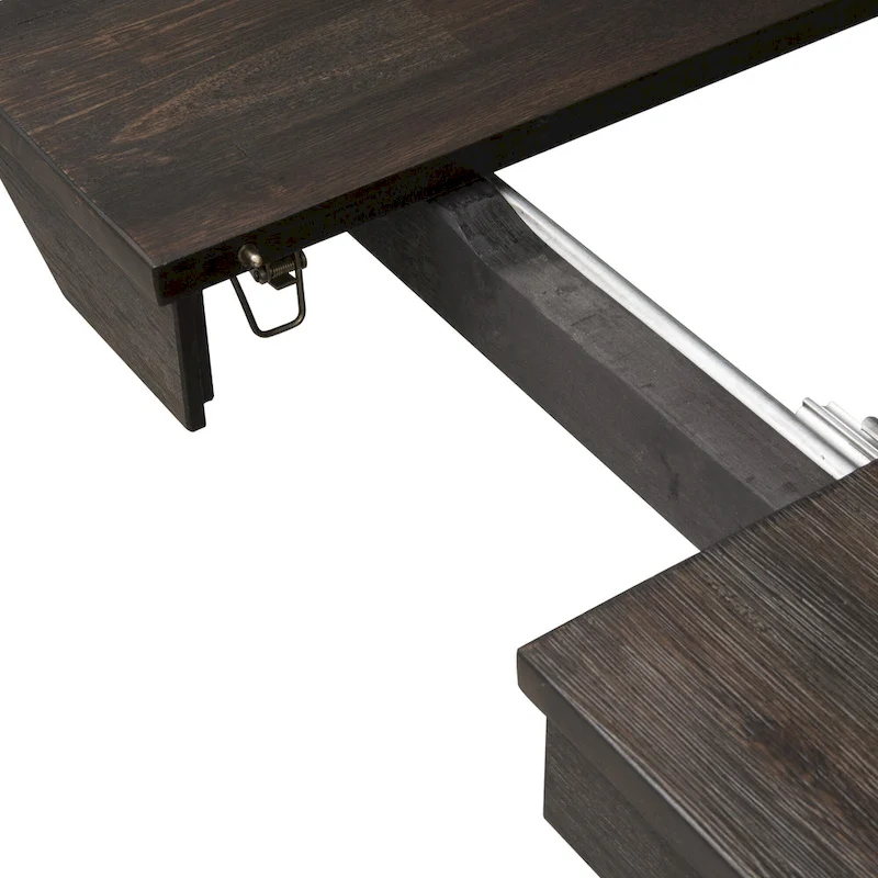 Double Bridge Dark Chestnut Trestle Table Set