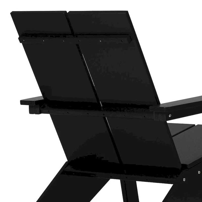 Polytrends Coastin Modern Poly Adirondack Chair (Set of 2), Black