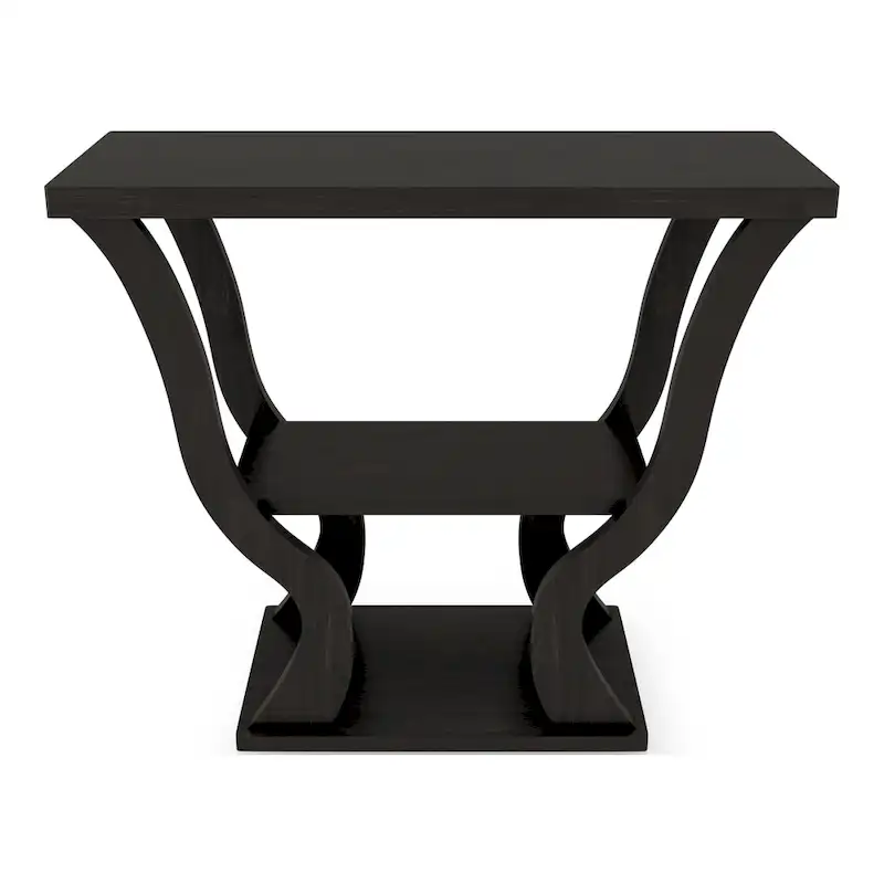 DH BASIC Transitional Espresso 39-inch Console Table with Open-Shelf by Denhour